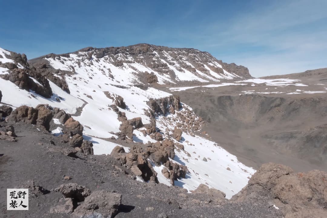 登頂日：Kibo Hut → Gilman’s Point → 烏呼魯峰 Uhuru Peak → Horombo Hut
